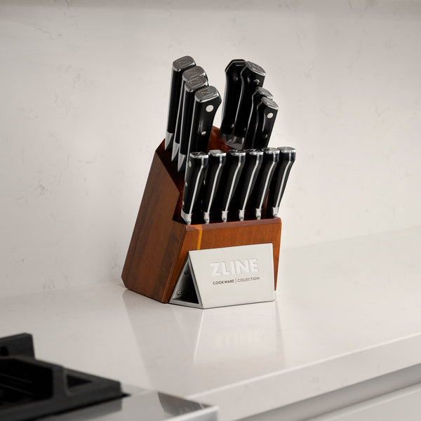 ZLINE 15-Piece Professional German Steel Kitchen Knife Block Set (KSETT-GS-15)