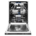 ZLINE 24" Tallac Series 3rd Rack Dishwasher with Fingerprint Resistant Stainless Steel Panel and Traditional Handle 51dBa (DWV-SN-24) front, door open.