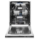 ZLINE 24 in. Tallac Series 3rd Rack Dishwasher in Stainless Steel with Traditional Handle, 51dBa (DWV-304-24) front, door open.