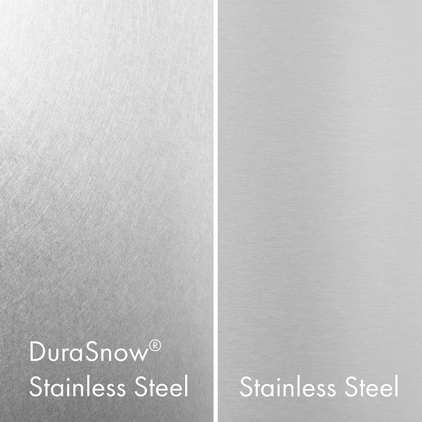 ZLINE DuraSnow Stainless Steel compared with Standard Stainless Steel