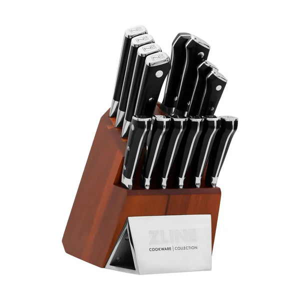 ZLINE 15-Piece Professional German Steel Kitchen Knife Block Set (KSETT-GS-15) side.