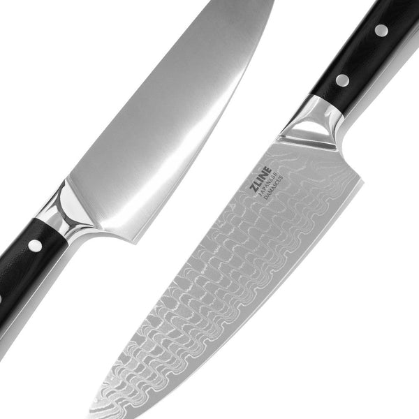 ZLINE 8 in. Professional Damascus Steel Chef’s Knife (KCKT-JD) close-up.