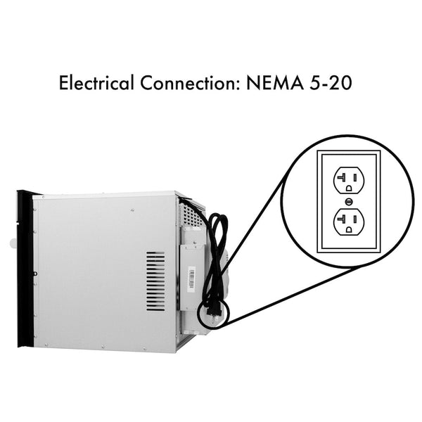 ZLINE 24 in. Stainless Steel Built-in Convection Microwave Oven with Speed and Sensor Cooking (MWO-24) electrical connection details.