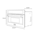 ZLINE 30 in. 1.6 cu ft. Black Stainless Steel Built-in Convection Microwave Oven (MWO-30-BS) dimensional diagram with measurements.