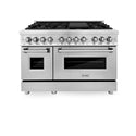 ZLINE 48 in. 6.0 cu. ft. Legacy Dual Fuel Range with 7 Burner Gas Cooktop and 2 Electric Ovens in Stainless Steel (RA48)