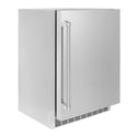 ZLINE 24 in. Touchstone 151 Can Beverage Fridge With Solid Stainless Steel Door (RBSO-ST-24) side, closed.