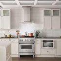 ZLINE 30 in. Dual Fuel Range in Stainless Steel (RA30) in a farmhouse style kitchen